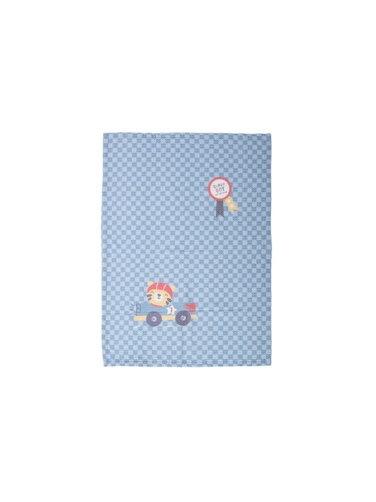 Nef-Nef Homeware Nursery Swaddling Blanket Super Boy Waffle Blue 80x110cm