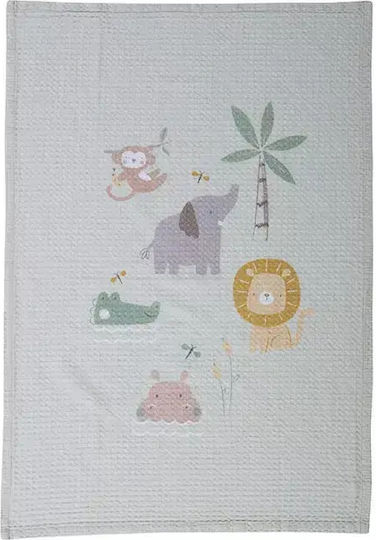 Nef-Nef Homeware Cot Blanket Savana Waffle Green 110x150cm
