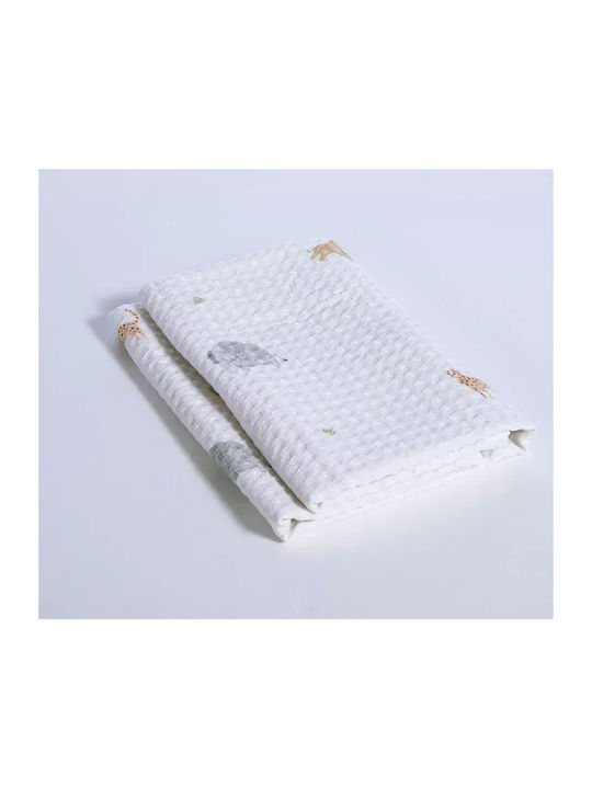 Nef-Nef Homeware Babydecke Kinderbett Jungle In Motion Waffel Beige 110x150cm