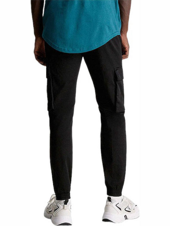 Trousers Cargo Elastic in Skinny Fit Black