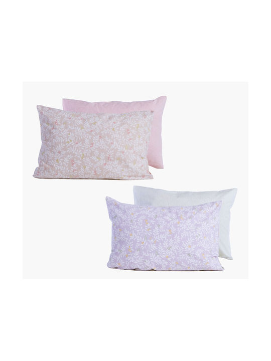 Nef-Nef Homeware Homeware Μαξιλαροθήκη με Φάσα Lilac 52x72εκ.