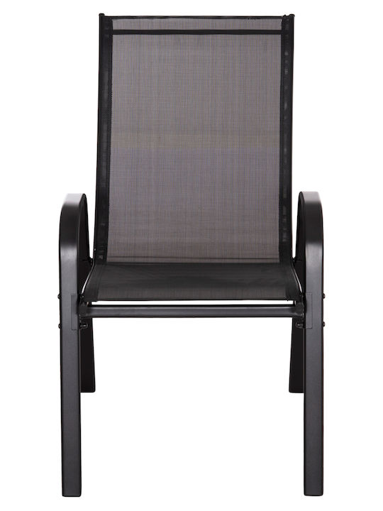 Gartenstühle Metallisch Leon Schwarze 4 Stück 55x70x91cm