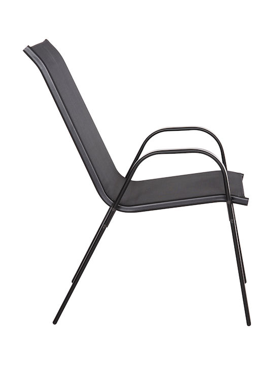 Gartenstühle Metallisch Leon Schwarze 4 Stück 55x70x91cm