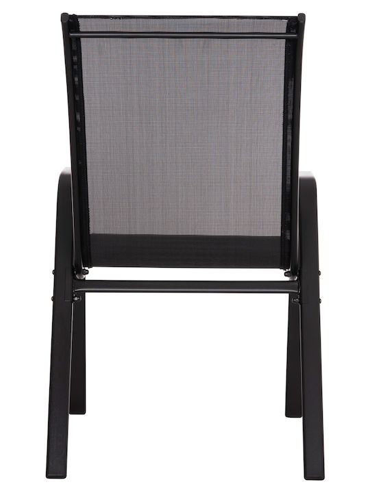 Gartenstühle Metallisch Leon Schwarze 4 Stück 55x70x91cm