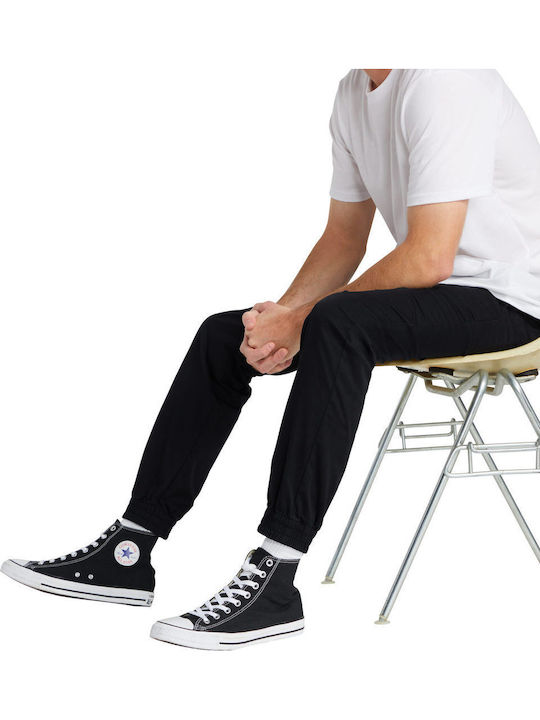 Frickin Men's Elastic Slim Fit Black Trousers