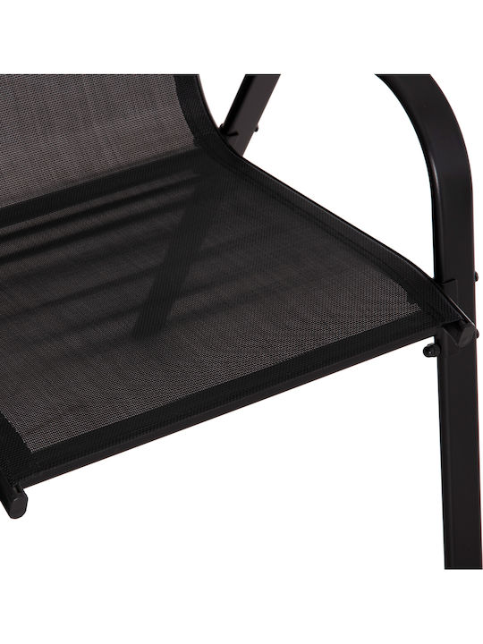 Gartenstühle Metallisch Leon Schwarze 4 Stück 55x70x91cm