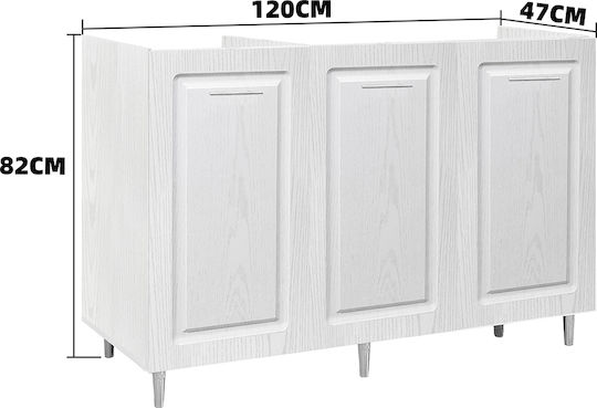 Ντουλάπι Νεροχύτη Λευκό 120x50x85εκ.