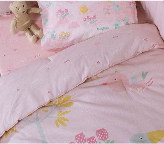 Nef-Nef Homeware Spring Happiness Păturică Pentru Bebeluși Din Bumbac Spring Happiness Roz 110x140cm