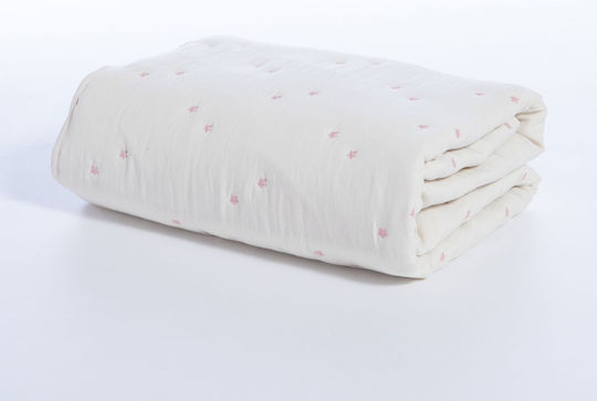 Nef-Nef Homeware Special Flower Βρεφικό Κουβερλί Microfiber Ecru 80x110cm