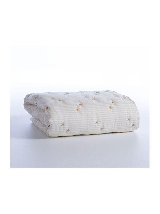 Nef-Nef Homeware Happy Детско Одеяло Микрофибър Екрю 80x110см