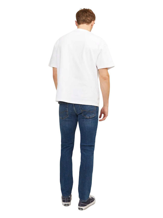 Glenn Men's Jeans Pants Elastic with Slim Straight Fit Blue Denim Noos