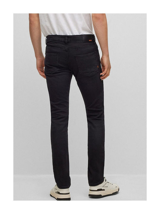 Boss Delaware Ανδρικό Παντελόνι Τζιν Ελαστικό Slim Fit Μαύρο