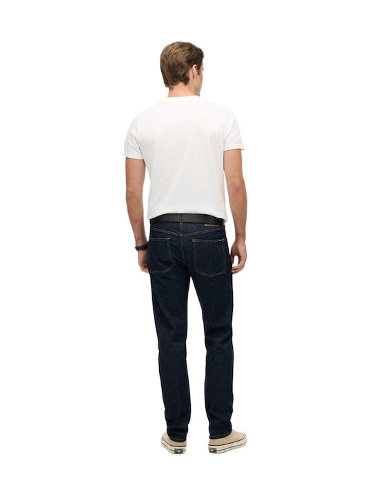 Винтидж Мъжки Джинсов Панталон Тясна Линия Straight Fit Избелен Син