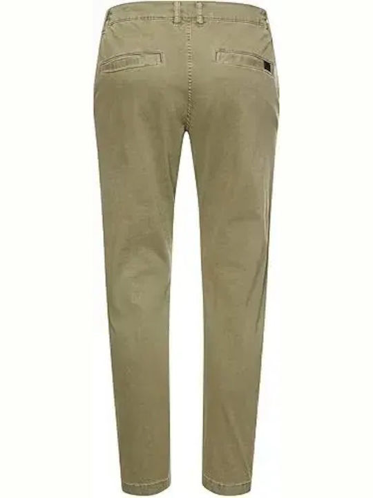 Men's Chino Trousers Elastic Regular Fit Olive