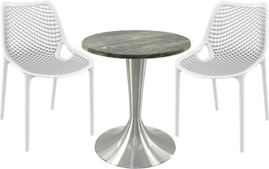 Set Sala De Mese 3 Piese Alb Set Sala De Mese 3 Piese Alb