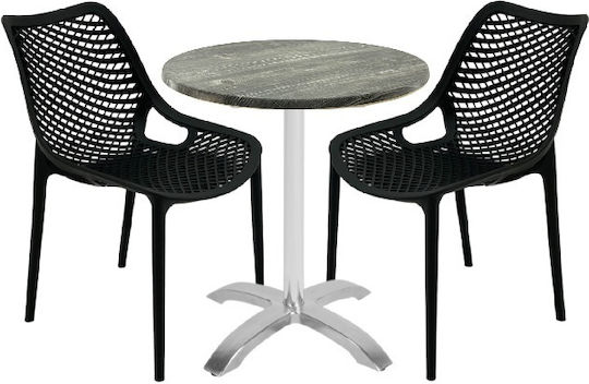 Set Sala De Mese 3 Piese Negru Set Sala De Mese 3 Piese Negru