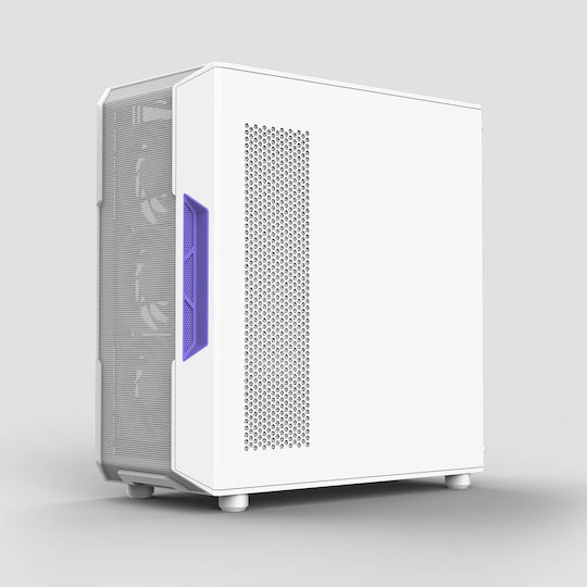 I3 Neo V2 RGB Gaming Midi Tower Κουτί Υπολογιστή με Πλαϊνό Παράθυρο Λευκό