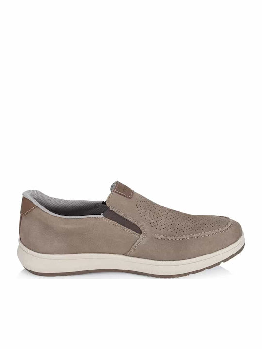 Leather Men's Casual Beige Shoes