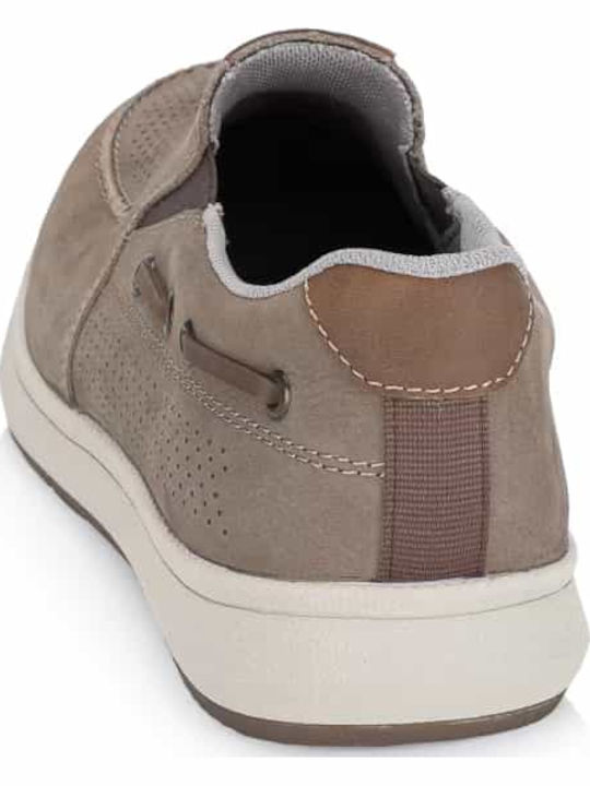 Leather Men's Casual Beige Shoes
