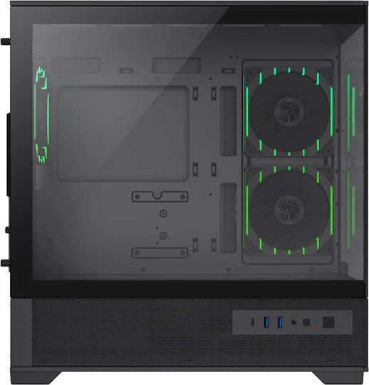 GameMax Vista 2 MB Gaming Mini Tower Computer Case with Side Window and ARGB Lighting Black