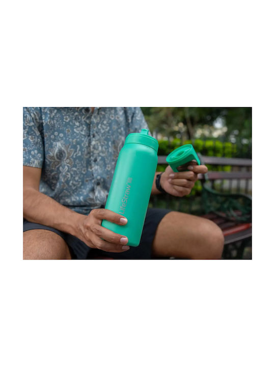 Lifestraw Stainless Steel Water Bottle with Filter 700ml Green