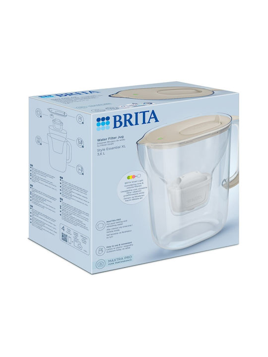 Brita Style Essential Xl Sandy + Mx Pro Pure Plastic Serving Jug with Filter 3600ml