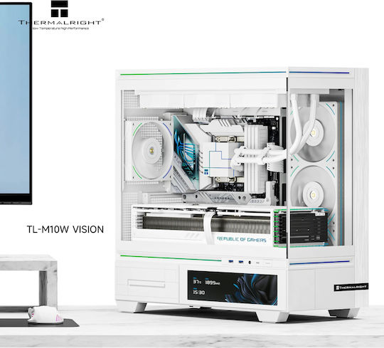 Thermalright TL-M10 Vision Gaming Micro Tower Кутия За Компютър Със Страничен Прозорец И ARGB Осветление LCD Дисплей