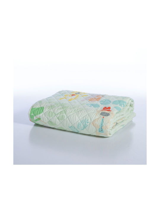 Nef-Nef Homeware Kinderdecken Einzel Jungle Music Grün 180x240cm