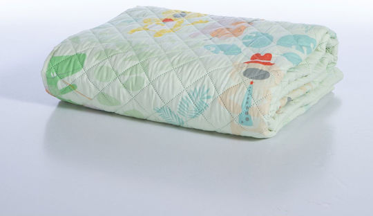 Nef-Nef Homeware Kids Quilt Single Jungle Music Green 180x240cm