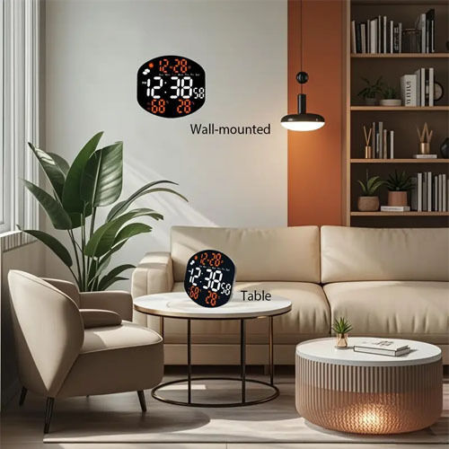 Ceas De Masă Digital Led Din Plastic Cu Ceas Deșteptător Albastru 112950