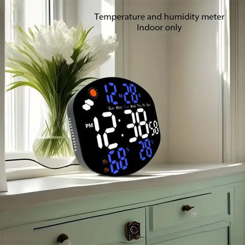 Ceas De Masă Digital Led Din Plastic Cu Ceas Deșteptător Albastru 112950