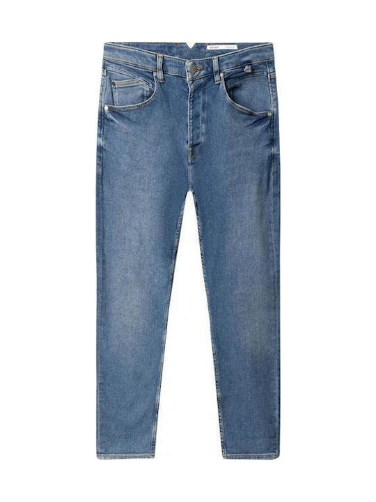 Alex K3948 Men's Elastic Jeans Pants with Slim Tapered Fit Blue K3948