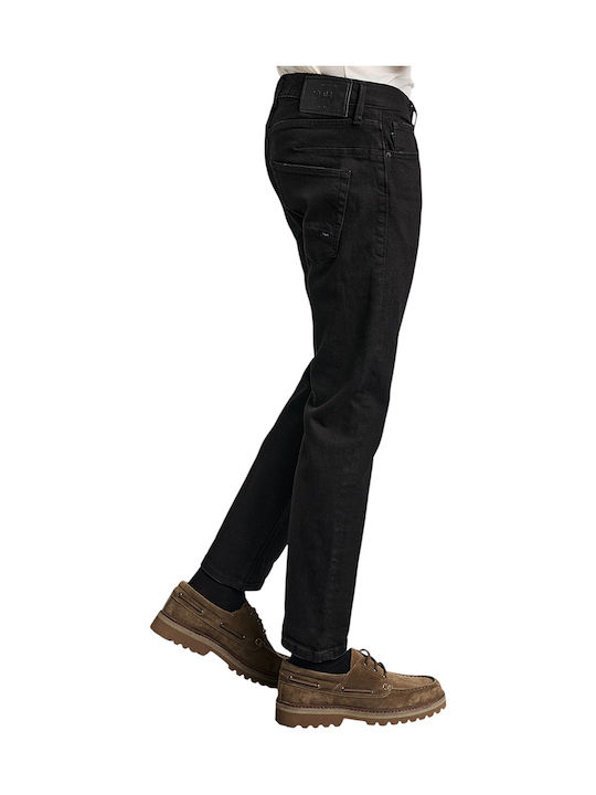 Simon Herren Jeanshose Elastisches Herrenjeans mit Schlank Gerade Anwendung Schwarz