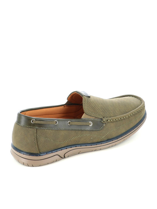 Men's Moccasins In Green Colour 223/85663_Khaki