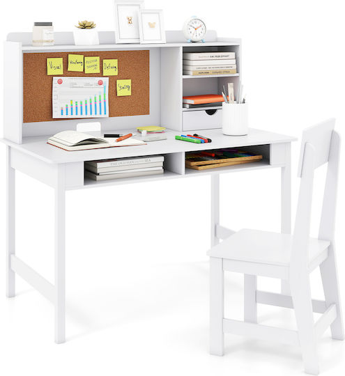 Kids Desk Made of White Melamine 110x60x110cm