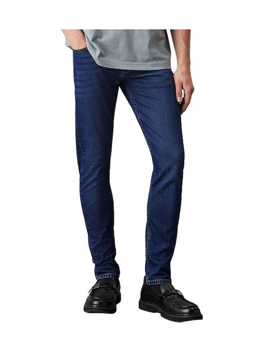 Men's Jeans Pants Elastic with Slim Tapered Fit Blue