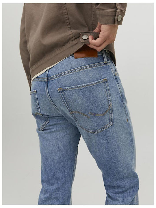 Mike Men's Jeans Pants with Regular Tapered Fit Blue Denim