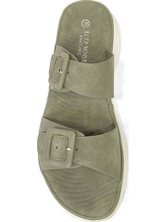 Γυναικεία Ανατομικά Σανδάλια Flatforms Χακί