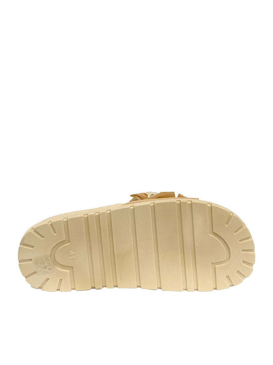 Damen Flache Sandalen Braun