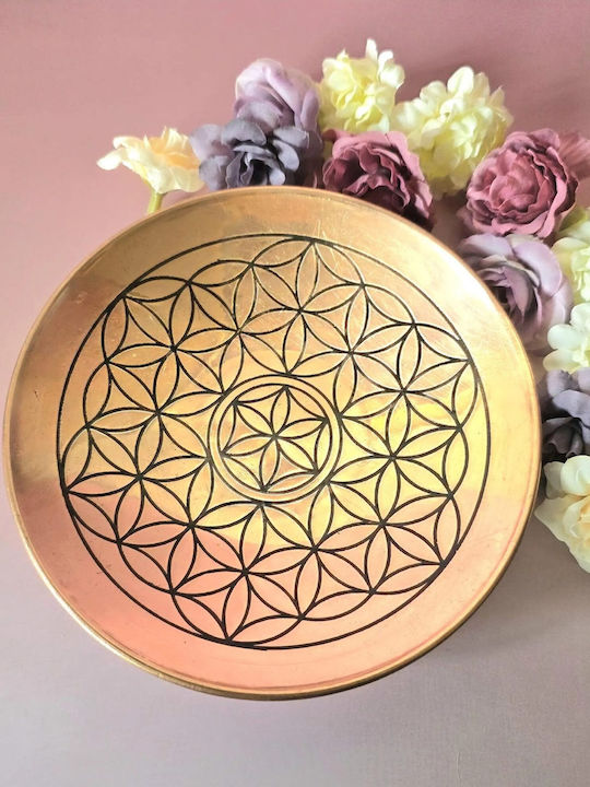 Χάλκινο Πιάτο Προσφοράς Copper Offering Plate Flower Life 15cm