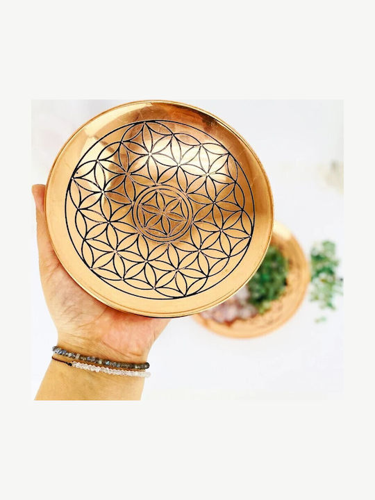 Χάλκινο Πιάτο Προσφοράς Copper Offering Plate Flower Life 15cm