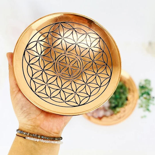 Χάλκινο Πιάτο Προσφοράς Copper Offering Plate Flower Life 15cm
