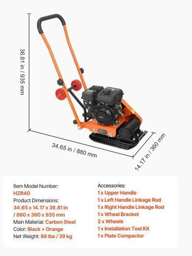 Vevor Bodenkompressor Benzin 2hp/79cc