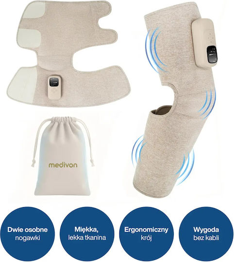 Medivon Massager Συσκευή Μασάζ για τα Πόδια κατά της Κυτταρίτιδας με Λειτουργία Θέρμανσης Μπεζ