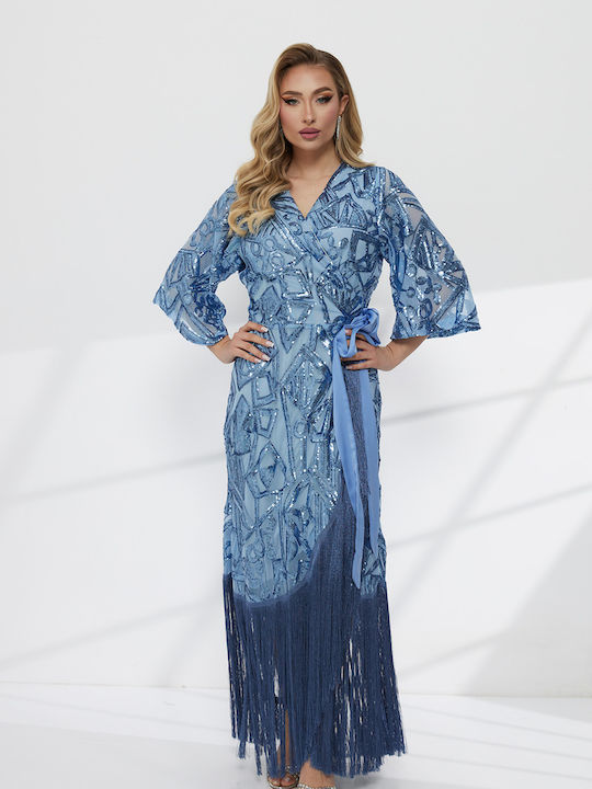 Rochie Maxi de Seară Albastru Deschis