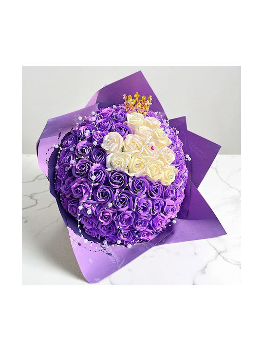 Royal Lila Blumenstrauß 101 Seifenrosen Dekorative Accessoires 40 Cm