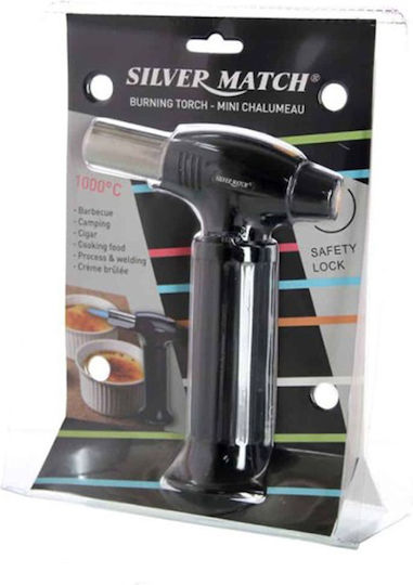 Tpster Kitchen Torch with Security Lock & Temperature Setting Silver Match Black BHC0330