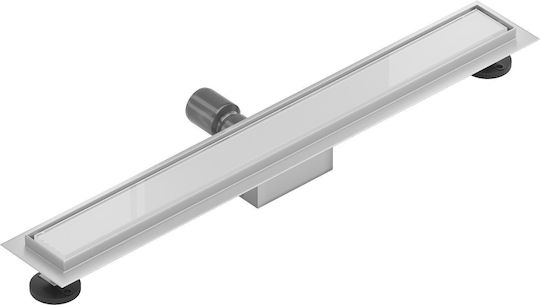 Mexen Flat Mgw Linear Shower Drain 70 Cm White Glass 1027070-15