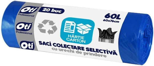 Sacuri De Gunoi Cu Kilogramul 10kg Capacitate 60lt 76x60cm 20 Bucăți Albastre