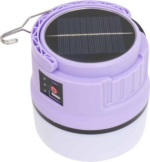 Led Camping Flashlight Portable Solar Usb Charging Purple Z-tools Zts 9001
